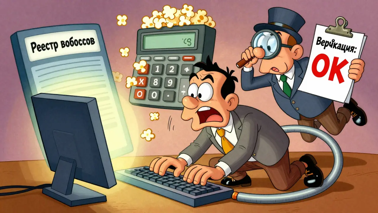 Менеджер в панике заполняет онлайн-реестр выбросов, а аудитор проверяет цифры с увеличительным стеклом.