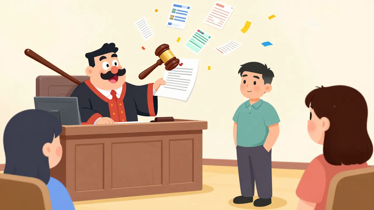 Судья одобряет прекращение дела, когда адвокат представляет доказательства примирения.