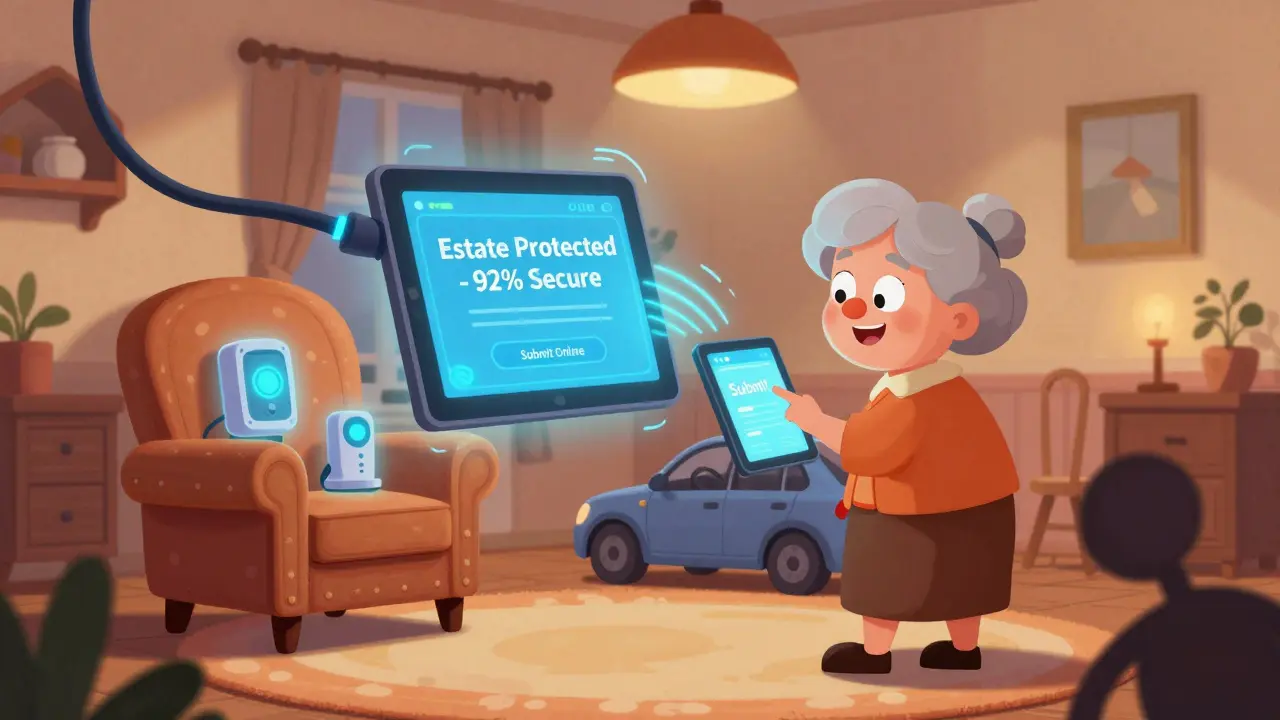 Цифровая система охраны наследства с датчиками на вещах и онлайн-подачей заявления.