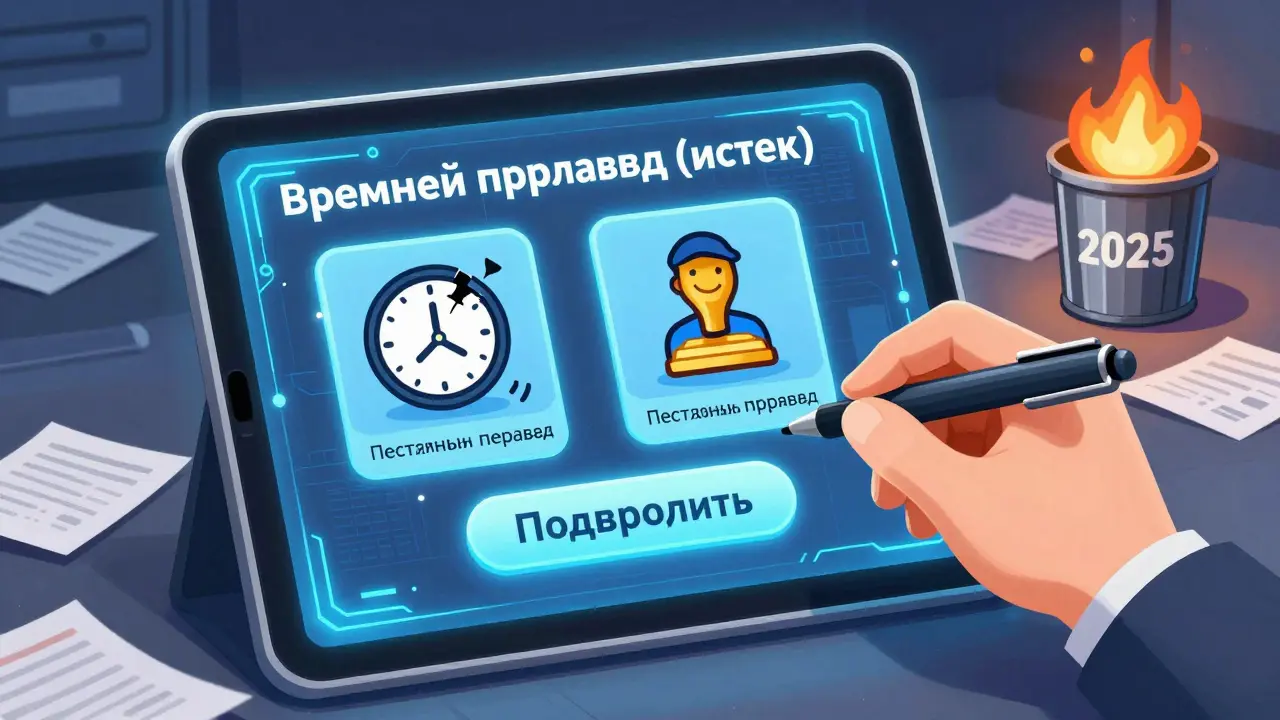 Электронная трудовая книжка показывает разницу между временным и постоянным переводом, рука решает, что подтвердить.