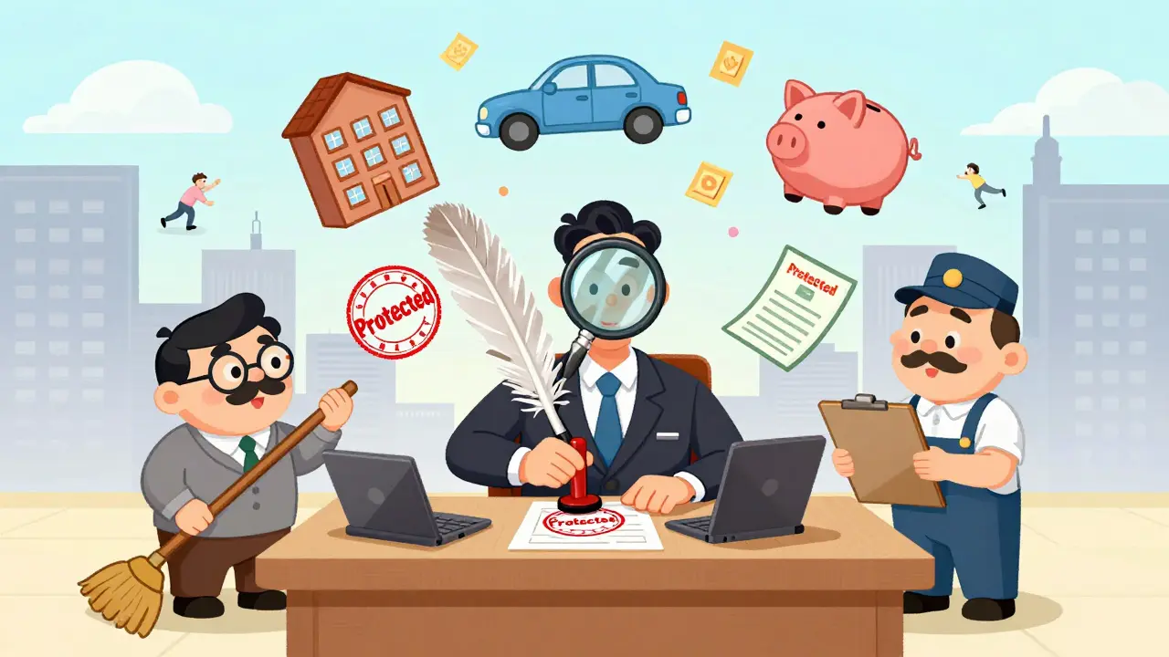 Нотариус и свидетели описывают наследственное имущество: квартиру, автомобиль и деньги.