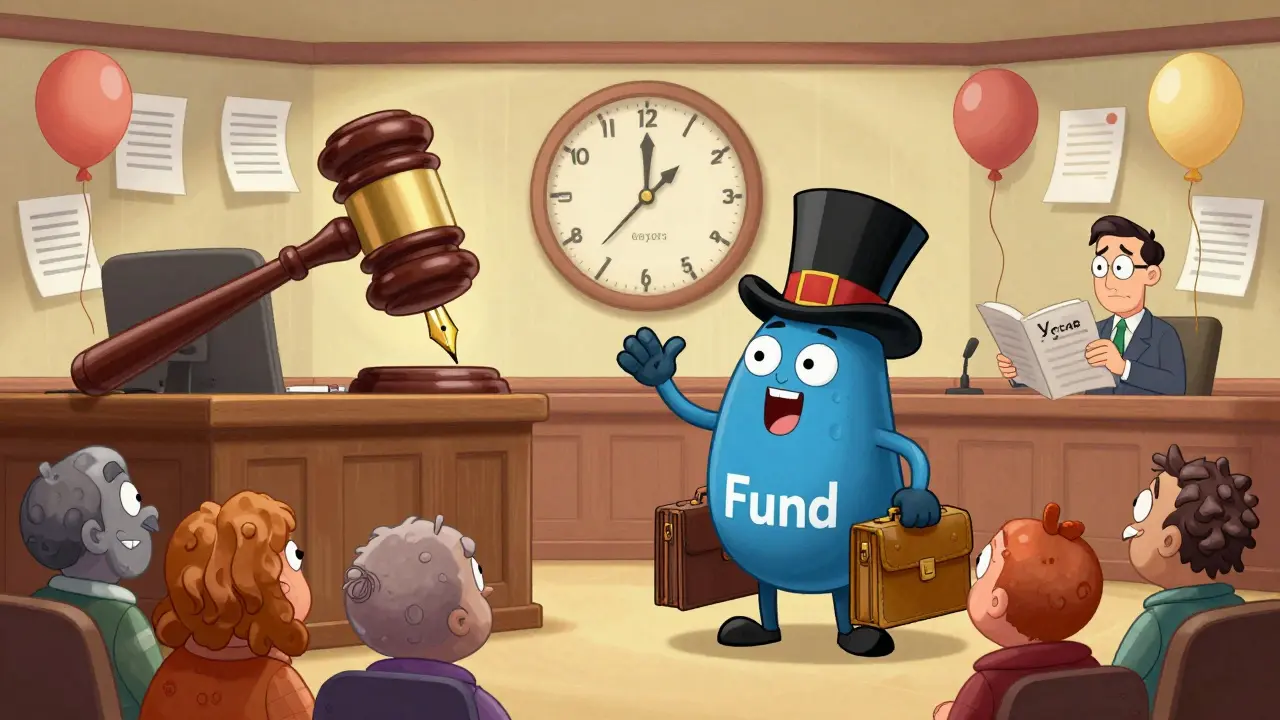 Судебное заседание с говорящим фондом и спорящими наследниками под часами на 100 лет.