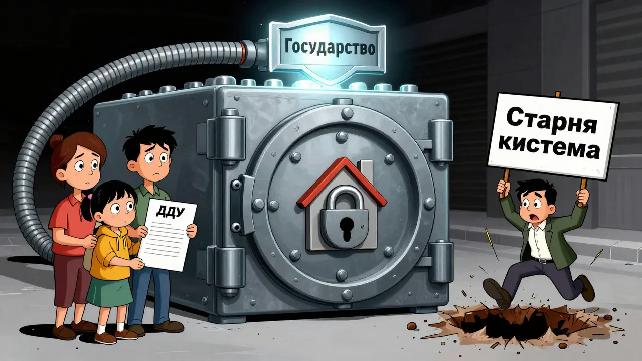 Сейф с эскроу-счетом защищен государством, старая система рушится, а новая — безопасна.