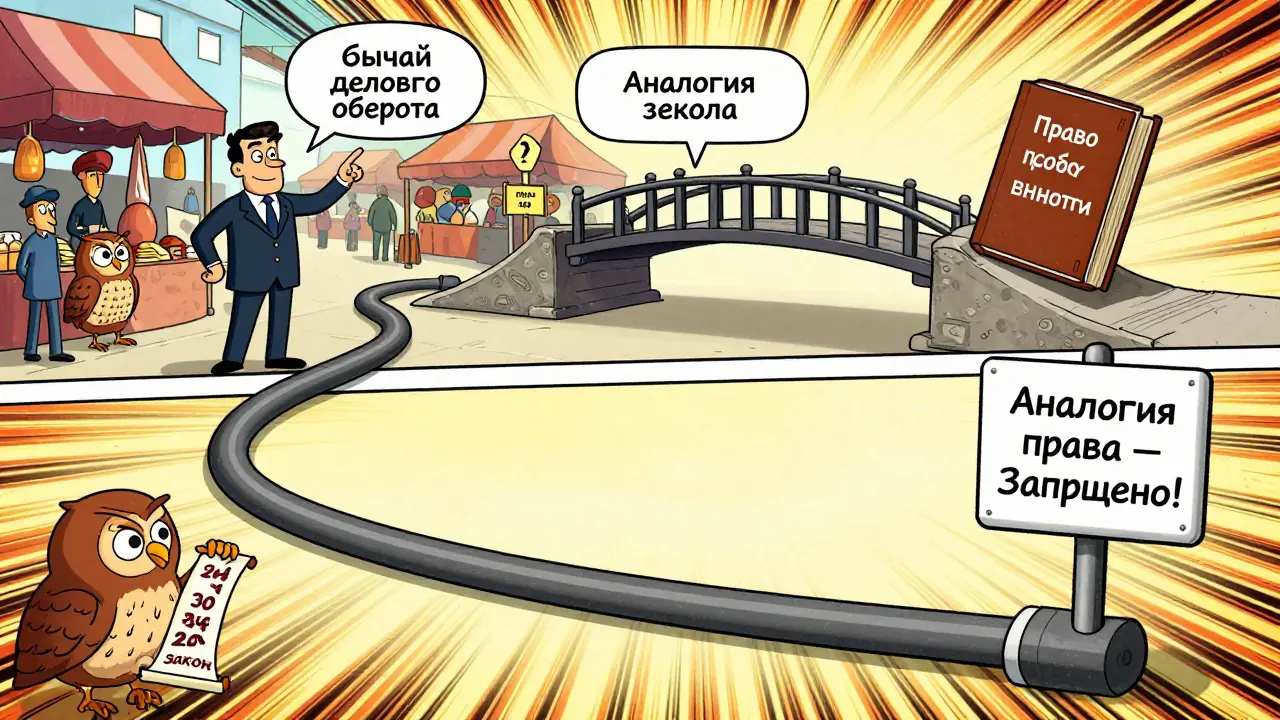 Три этапа правового регулирования: обычай, аналогия закона и запрещённый путь аналогии права.