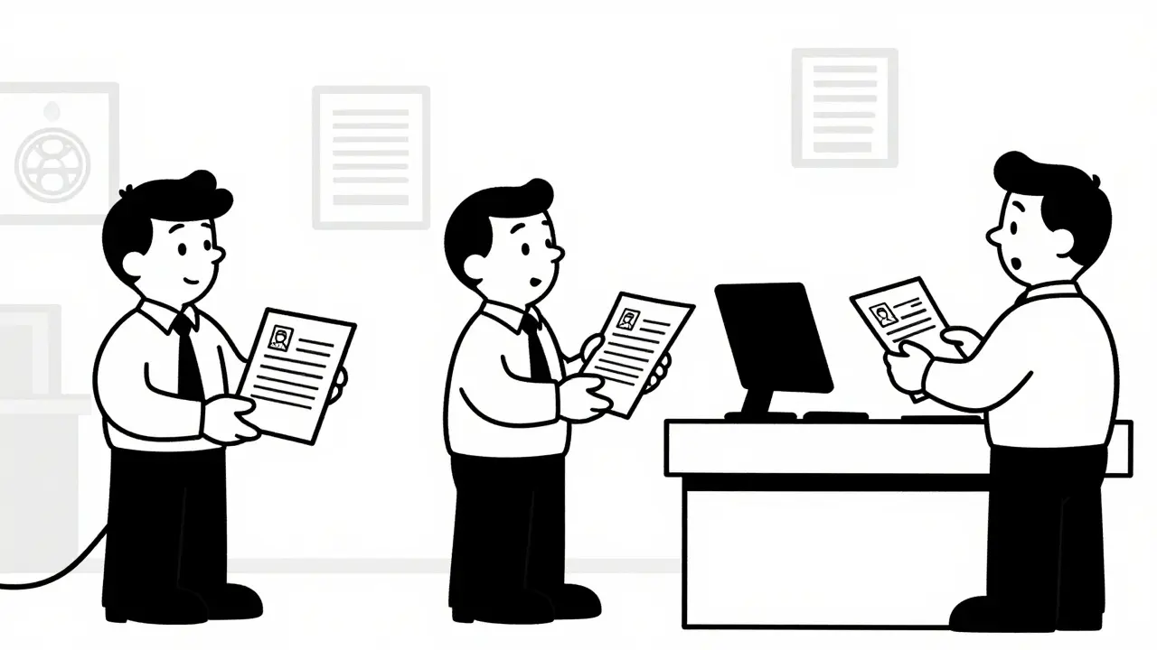 Клиенты предоставляют документы для открытия счета в банке