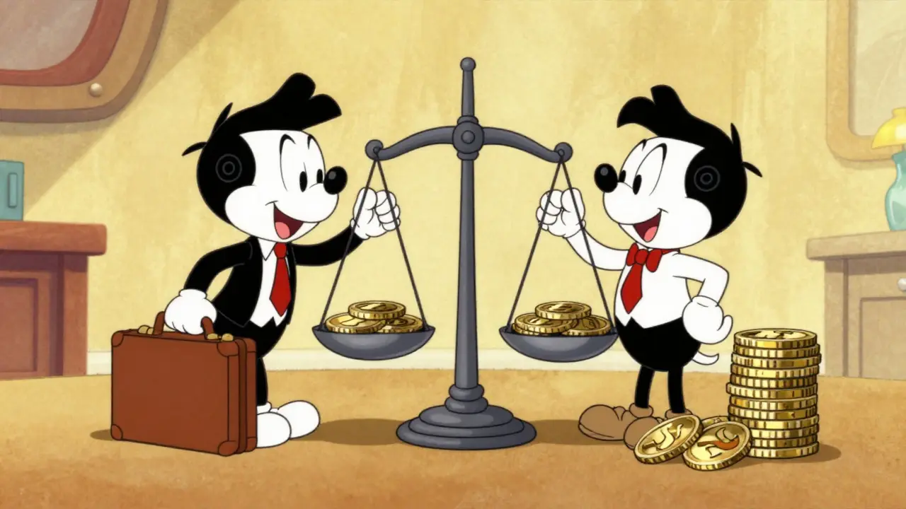 Переговоры о зарплате с монетами в ретро стиле