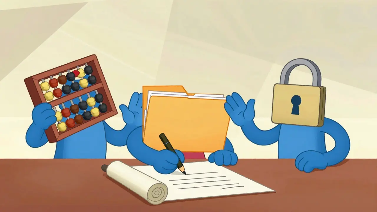 Трое офисных сотрудников обсуждают назначение ответственного лица.