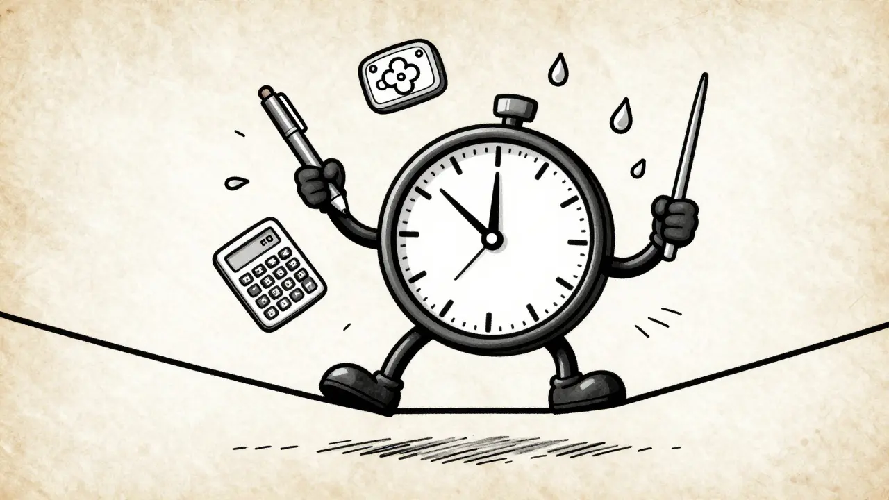 Персонаж-часы, пытающийся успеть выполнить все задачи в ограниченное время.