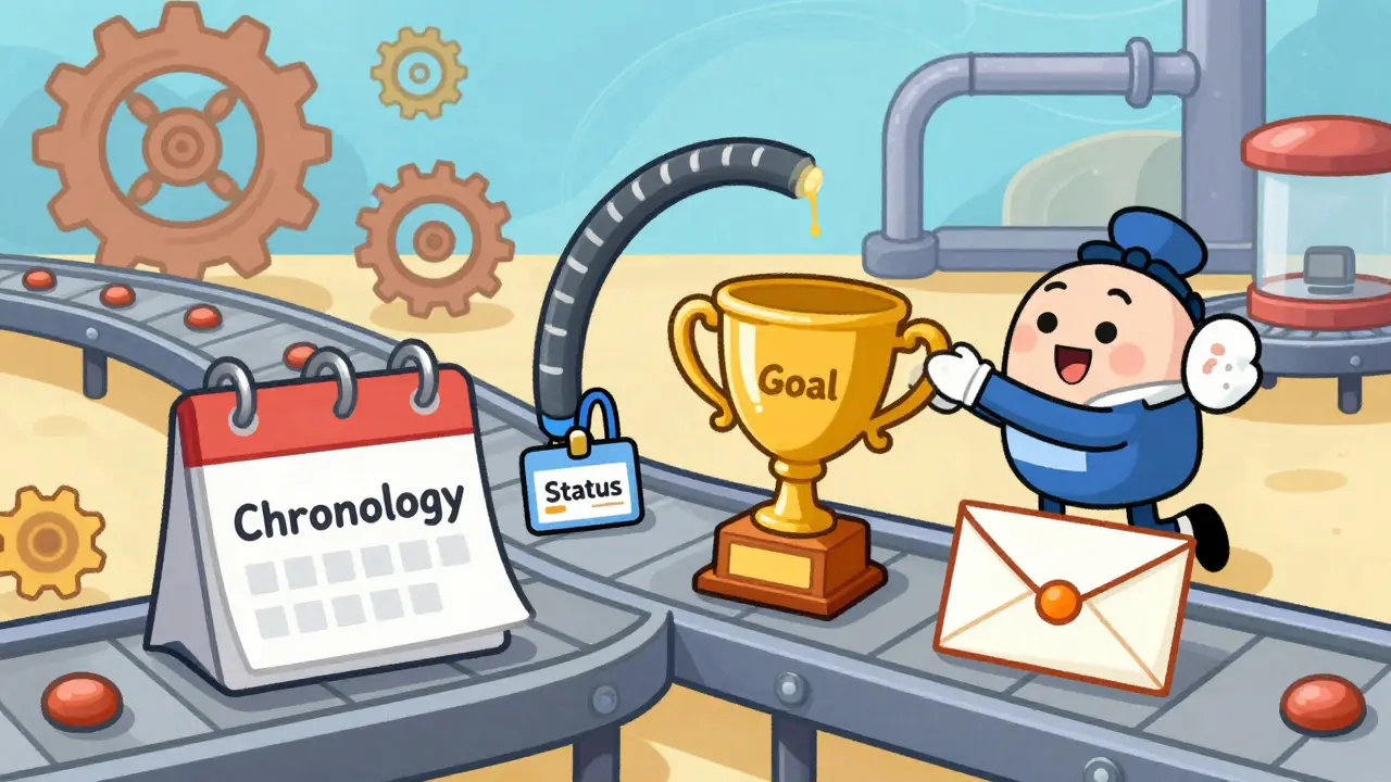 Персонаж собирает из элементов идеальный запрос для юриста на конвейере