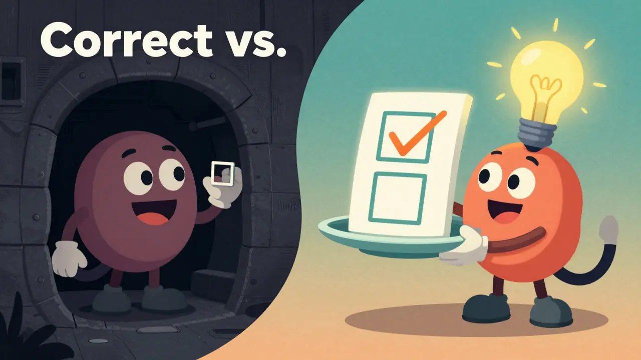 Сравнение неправильного и правильного использования чекбоксов в стиле старых мультфильмов