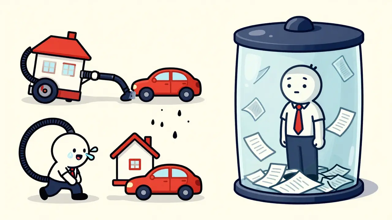 Сравнение ответственности ИП и ООО в виде комичного сюжета в стиле 30-х годов